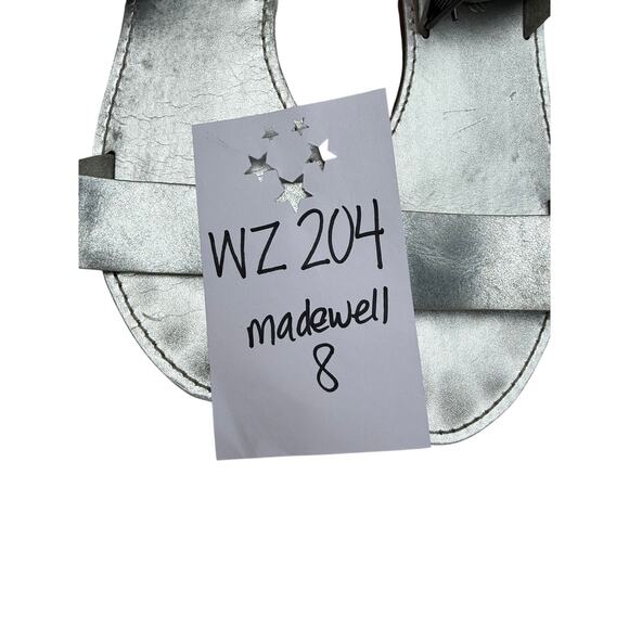 Madewell Boardwalk Sandal Women's 8 Silver Leather Ankle Strap	WZ204 - Picture 2 of 7